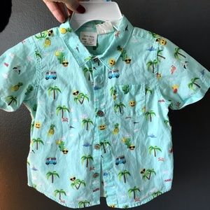 Boys Emoji button-down